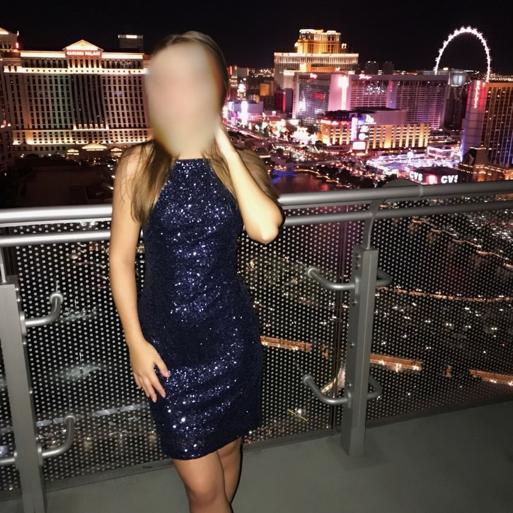 Guess like new blue sequin dress